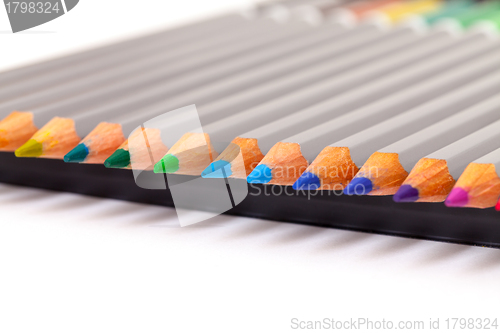 Image of Multicolored Pencil, Arrangement in Row