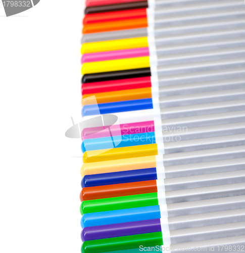 Image of Multicolored Pencil, Arrangement in Row