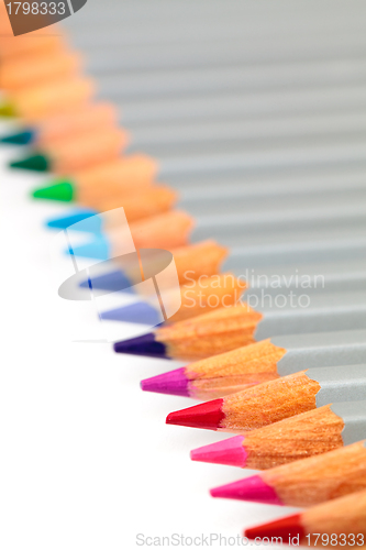 Image of Multicolored Pencil, Arrangement in Row