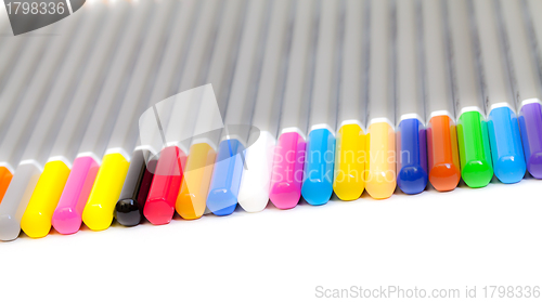 Image of Multicolored Pencil, Arrangement in Row