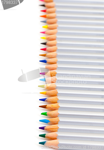 Image of Multicolored Pencil, Arrangement in Row