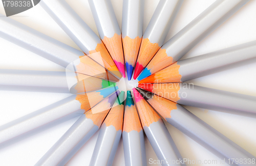 Image of Multicolored Pencil, Arrangement in Circle