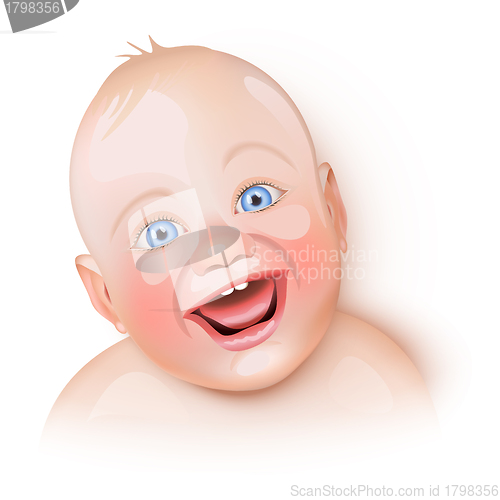 Image of Cute baby is laughing