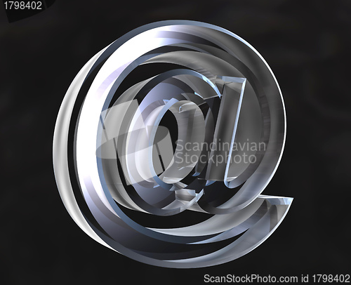 Image of email symbol in transparent glass (3d) 