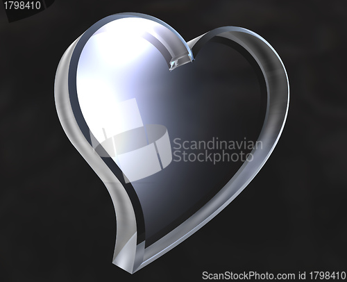 Image of Heart icon symbol in glass (3D) 