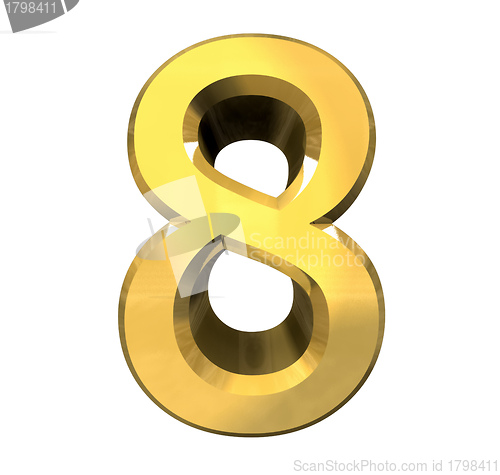 Image of 3d number 8 in gold 