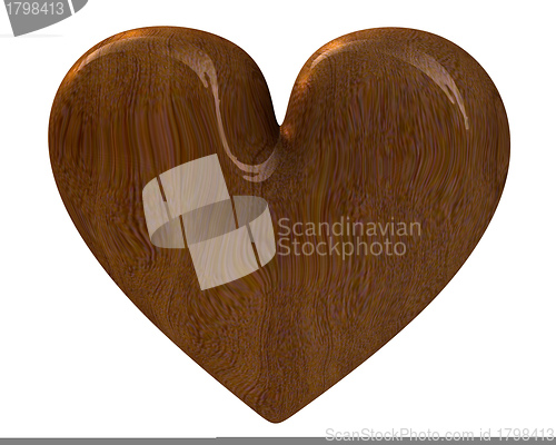 Image of heart in wood (3D) 