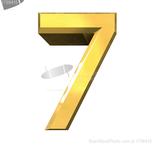 Image of 3d number 7 in gold 