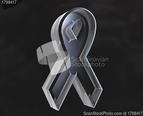 Image of aids hiv symbol in transparent glass (3d) 