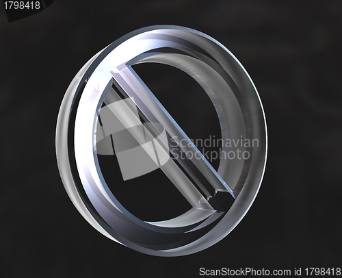 Image of forbidden symbol in transparent glass (3d) 
