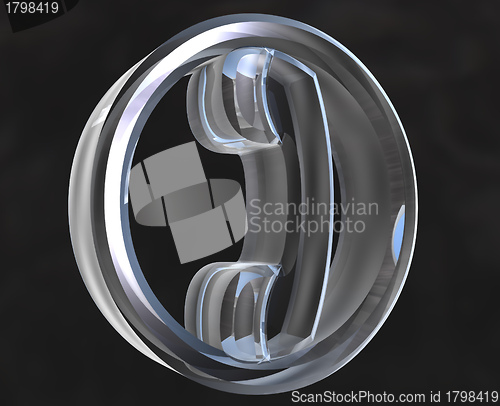 Image of Phone icon symbol in glass (3D)