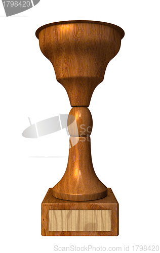 Image of 3d trophy cup in wood