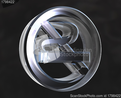 Image of No smoking icon symbol in glass (3D) 