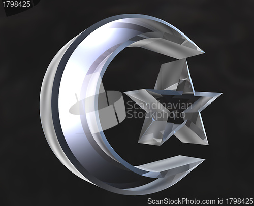 Image of Islamic Symbol in glass - 3d 