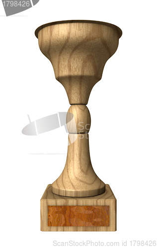 Image of 3d trophy cup in wood