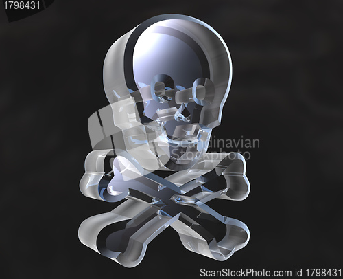 Image of skull glass symbols (3D) 