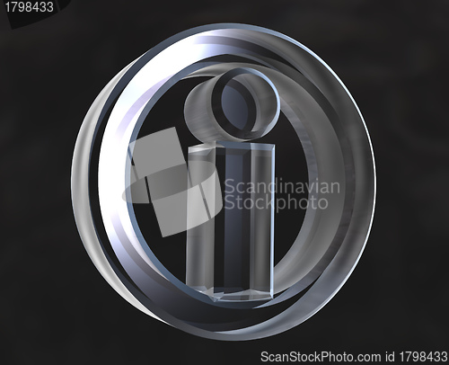 Image of info symbol in transparent glass (3d) 