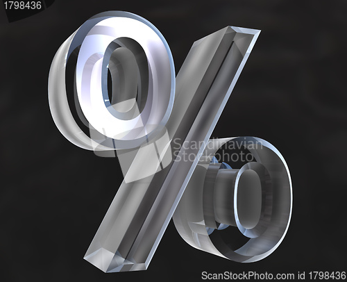 Image of percent symbol in transparent glass (3d) 