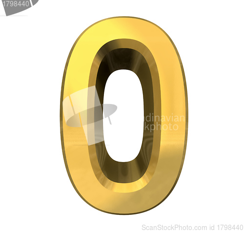 Image of 3d number 0 in gold 