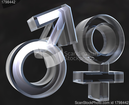 Image of Male and female sex symbols Male and female sex symbols (3D) 