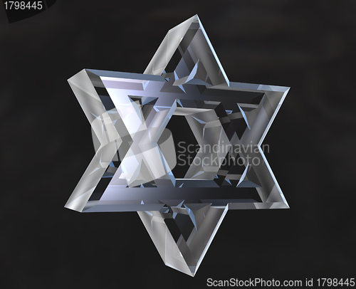 Image of Star of David Symbol in glass - 3d 