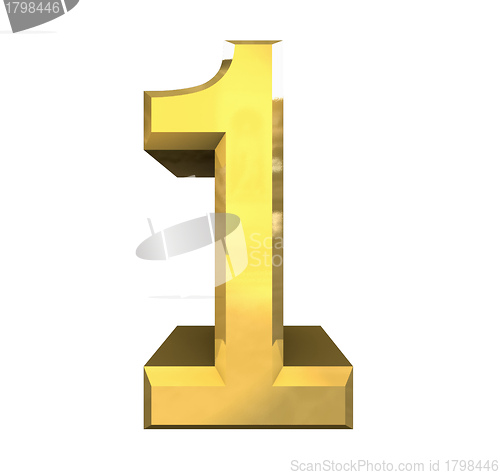 Image of 3d number 1 in gold 