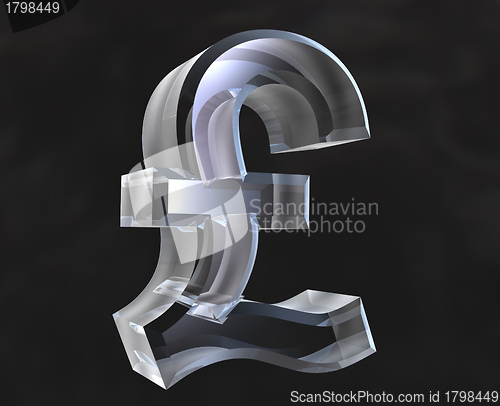 Image of pound symbol in transparent glass 