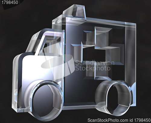 Image of ambulance symbol in glass - 3d