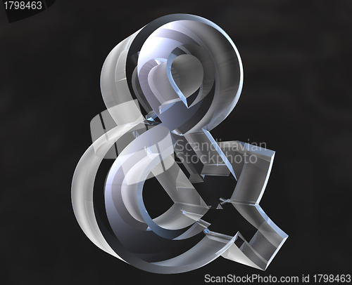 Image of and symbol in transparent glass (3d) 