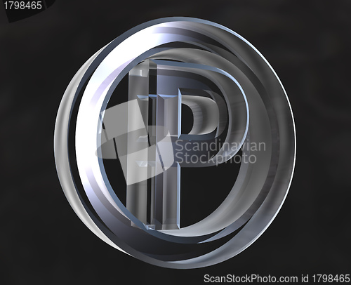 Image of parking symbol in transparent glass (3d) 