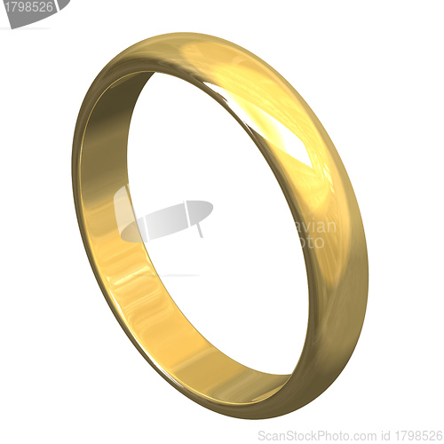 Image of isolated wedding ring in gold (3D) 