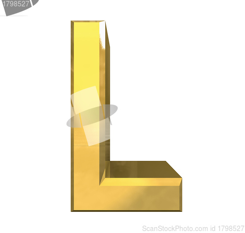 Image of gold 3d letter L 