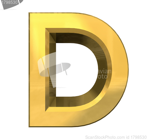 Image of gold 3d letter D 