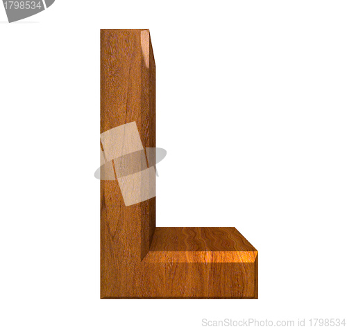Image of 3d letter L in wood 