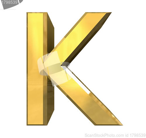 Image of gold 3d letter K 