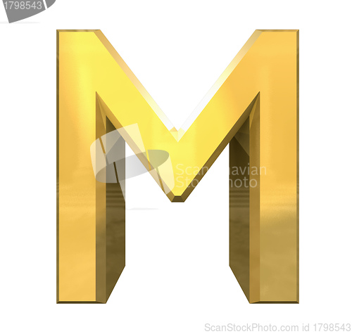 Image of gold 3d letter M 