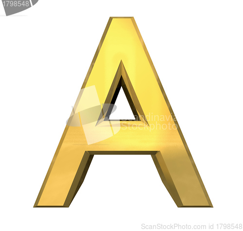 Image of gold 3d letter A 