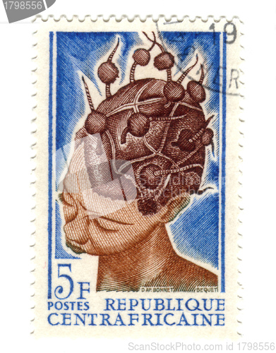 Image of central african stamp with woman 