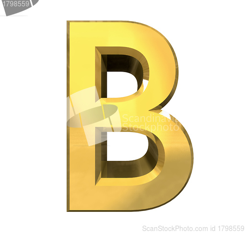 Image of gold 3d letter B 