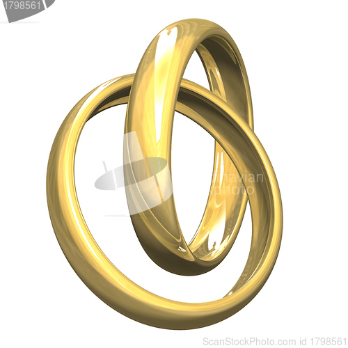 Image of wedding rings in gold (3D) 