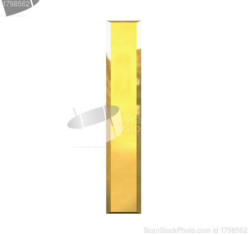 Image of gold 3d letter I 