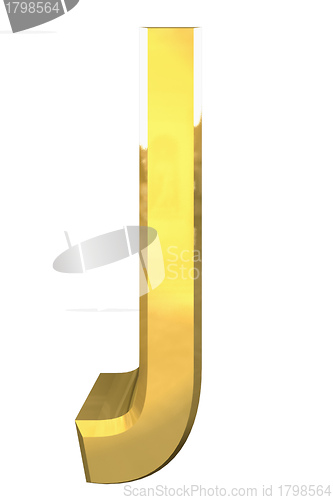 Image of gold 3d letter J 