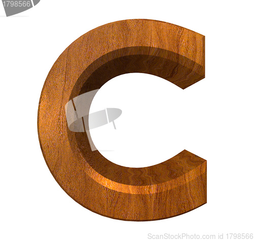 Image of 3d letter C in wood 