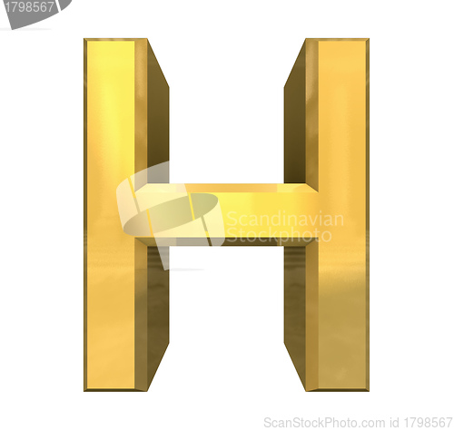 Image of gold 3d letter H 