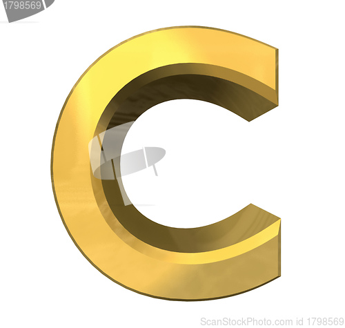 Image of gold 3d letter C 