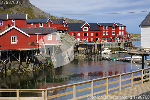 Image of Red fishing huts