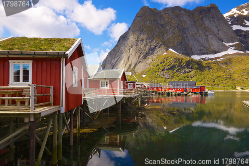 Image of Fishing huts with sod roof