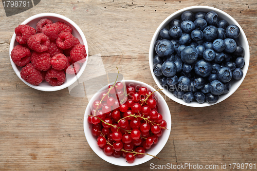 Image of three bowls of berries