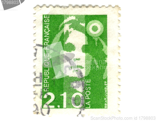 Image of Old green french stamp 