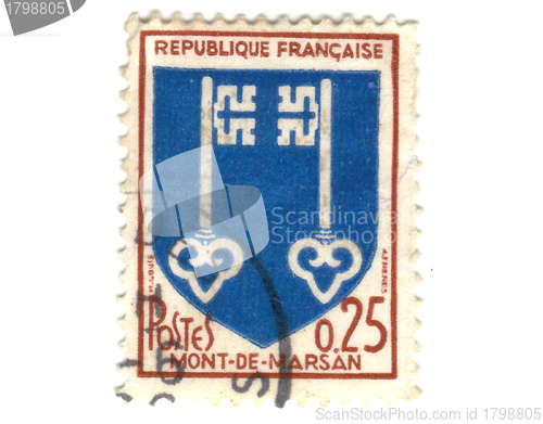 Image of Mont de Marsan City Coat of Arms Postage Stamp